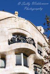 Close up external details on Gaudi Casa Mila, Barcelona